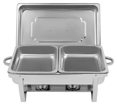 Immagine prodotto di Set per buffet con contenitori riscaldanti - Set da 2 pezzi - Ideale per catering e buffet - Riutilizzabile