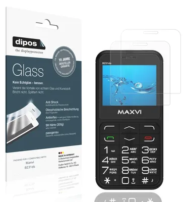 Produktbild von 2x Schutzfolie für Maxvi B231ds matt - Anti-Shock 9H Folie dipos Glass Kunststoffglas