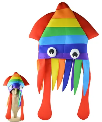Regenbogen-Oktopus-Hut, Plüsch-Tentakel-Mütze für Erwachsene, Kostümzubehör