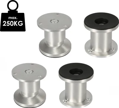 Immagine prodotto di Aopunly set di 4 gambe per mobili set di gambe per tavoli gambe per divani gambe per letti gambe per divani gambe per armadi gambe per mobili alluminio 4x60mm