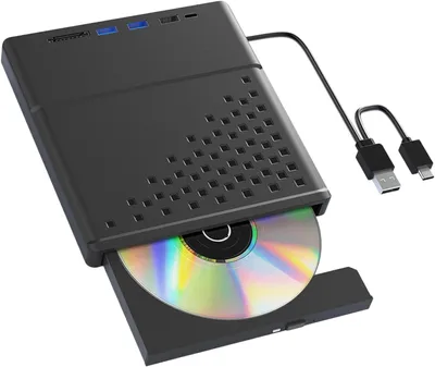 Obrázek produktu pro Externí vypalovačka CD/DVD s rozhraním USB 3.0/2.0 a Type-C, přenosná optická mechanika pro notebooky a stolní počítače