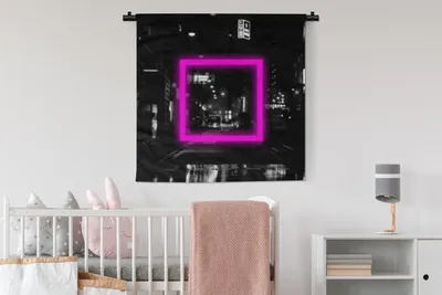 Produktbild von MuchoWow® Wandteppich Wandbehang Spiele - Neon - Rosa 90x90 cm Tapisserie Dekoration Wandtuch - Wandaufhänger