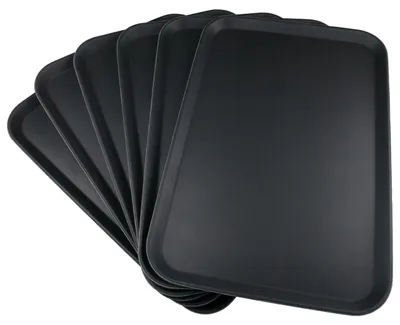 Antirutsch-Tabletts 65x45 cm, 6 Stück, Kunststoff, schwarz