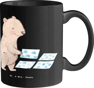Produktbild von Mr. & Mrs. Panda Kaffeetasse Fliesenleger Künstler - Schwarz - Geschenk, Beruf, Handwerk, Berufsgestaltung, Handwerker, Handwerkskunst, Berufsprodukte, Becher, Tasse