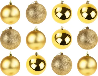 Produktbild von Weihnachtsbaumkugeln Set goldglitzernd matt glänzend | 12 Stück | 3 cm