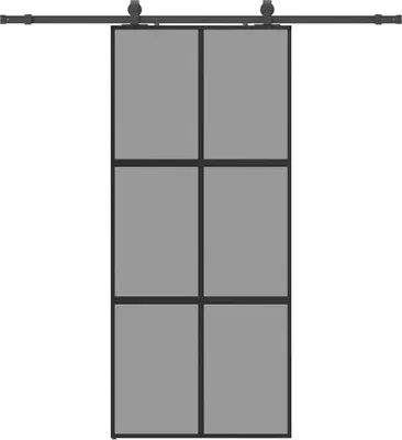 Image de vidaXL Porte coulissante avec ferrure noire 90x205 cm verre trempé