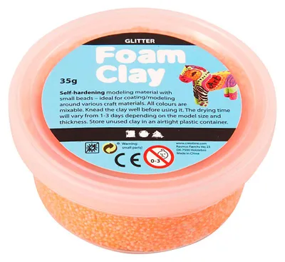 Image de Pâte à modeler effet paillettes, couleur orange - 35g.
