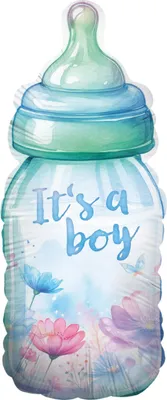 Produktbild von Folienballon Gender Reveal It's a Boy 32 x 78 cm Helium Babyparty Deko Ballon