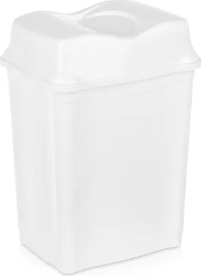 Produktbild von Orion | Mülleimer 28 l - Weiß - Robuster Kunststoff - Mit praktischer Klappdeckel - Ideal für Küche und Bad