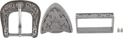 Produktbild von Vintage -Stil handgefertigte Schnitzleglegierung Taillengürtelschnalle Set für Kragen Sattelzubehör 30 mm Innendurchter