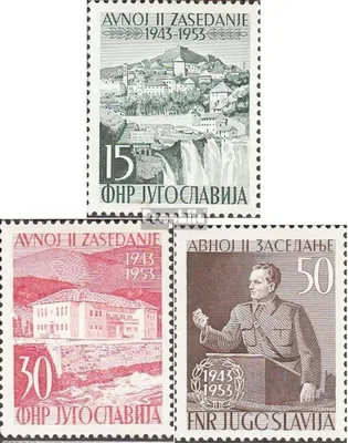 Produktbild von Briefmarken Jugoslawien 1953 Mi 735-737 (kompl.Ausg.) postfrisch 10. Jahrestag AVNOJ