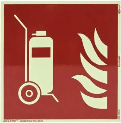 Produktbild von Schild fahrbaren Feuerlöscher 20x20cm nachleuchtendem selbstklebendem Kunststoff ISO7010