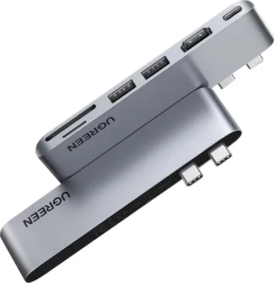 Image de UGREEN CM380 6-en-1 Macbook Air/Pro Hub USB-C Gris