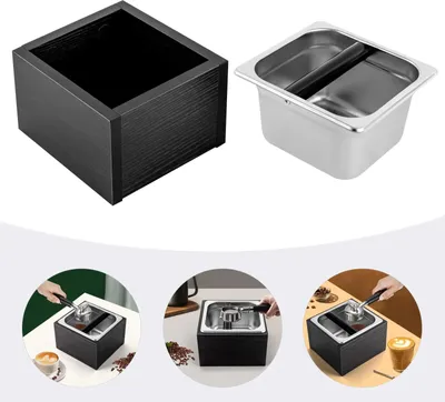 Immagine prodotto di Contenitore per caffè/barattolo per caffè - Per macchina da caffè - Acciaio inossidabile - 18,5 x 17,5 x 12,5 cm - Nero