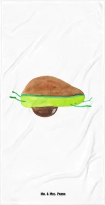 Produktbild von Mr. & Mrs. Panda Handtuch Avocado Yoga - Weiß - Geschenk, Großes Badehandtuch, Hilfe, Bauch, Haha, Humor, Strandtuch, Sport, Duschtuch, Duschhandtuch