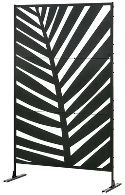 Zdjęcie produktu dla Parawan dekoracyjny Outsunny z motywem liści bananów, wymiary 122 x 198 cm