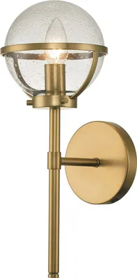 Obrázek produktu pro Nástěnné svítidlo sklo kov IP44 40,3 cm vysoké v mosazném starožitném kulovém stínidle Secesní nástěnné svítidlo do koupelny