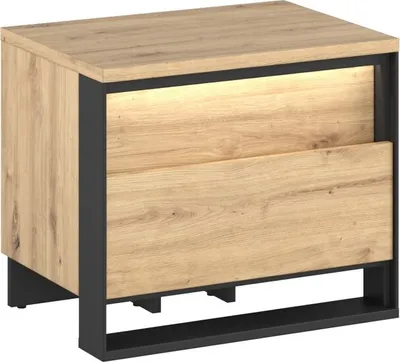 Produktbild von Furniture24 Nachttisch QUANT Nachtschrank mit 2 Schubladen und Led Beleuchtung