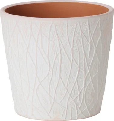 Produktbild von Blumenübertopf "Twig" aus Keramik Ø 13,5 cm – H 12,5 cm rosa-weiß  - Übertopf aus Keramik – Blumentopf Kerami
