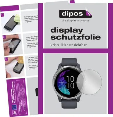 Produktbild von 2x Schutzfolie für Garmin Venu (43mm) klar Displayschutzfolie Folie Display Schutz dipos
