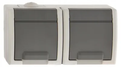 Image de Aquant Double prise hermétique 16A IP55 gris GNT AQUANT 1242-10