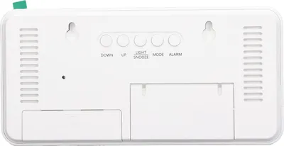 Imagen del producto de Reloj despertador digital blanco con pantalla espejo LED, reloj electrónico de gran tamaño, ideal para el hogar, el dormitorio o la oficina