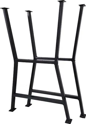 Produktbild von 2er Set Tischbeine aus Stahl schwarz pulverbeschichtet Tischkufen Tischgestell Gartenmöbel Gartentisch Beine
