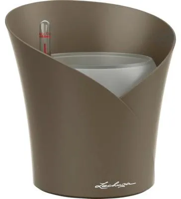 Obrázek produktu pro Samozavlažovací obal na na orchideje Lechuza Orchidea plast Ø 18 x 20 cm taupe včetně zavlažovacího systému, vložky na rostliny a indikátoru hladiny vody