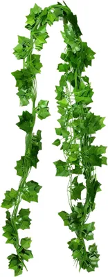 Imagen del producto de Plantas artificiales de hiedra, juego de 12 unidades, color verde, para jardín y balcón