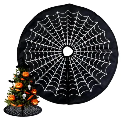 Produktbild von Baumrock mit Spinnennetz | 60 cm für festliche Anlässe | Dekoration für Halloween und Herbst