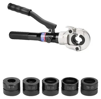 Zdjęcie produktu dla Zestaw zacisków hydraulicznych, ręczny, przeznaczony do kabli miedzianych i ze stali nierdzewnej, do kabli o przekroju TH16, 20, 25, 26, 32 mm