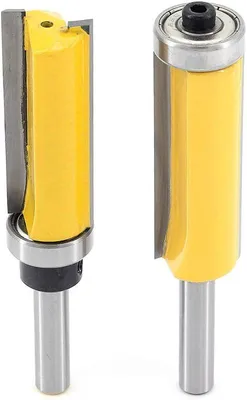 Produktbild von 2 Stück 8mm Schaft Bündigfräser, extra langes, für Holzbearbeitung, Top/Bottom Bearing Flush Trim Bit