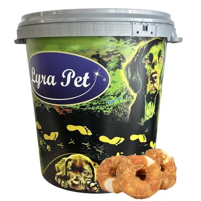 Produktbild von 5 kg Lyra Pet® Kauringe mit Hühnerbruststreifen in 30 L Tonne