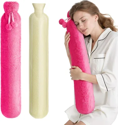 Productafbeelding van Warmwaterkruik 73 x 14 cm, 2 l, met hoes, voor nek en schouders, voor koude winterdagen
