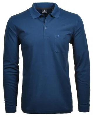 Ragman H-Polo 1/1 Arm Polo LA uni Soft-Knit in blau