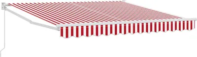 Produktbild von vidaXL Ausziehbare Markise Rot und Weiß 350 x 250 cm