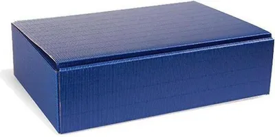 Image de Carton cadeau pour bouteilles dimensions 363x252x94mm bleu saphir vague ouverte bleu saphir
