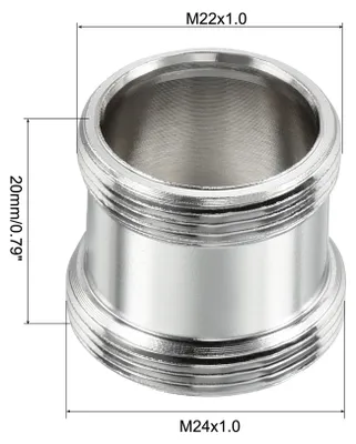 Produktbild von M24*1,0 Au?engewinde zu M22*1,0 Au?engewinde Wasserhahn Adapter Luftsprudler Anschluss Silber