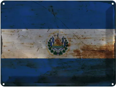 Produktbild von vianmo Blechschild 30x40 cm El Salvador Flagge Fahne Wappen