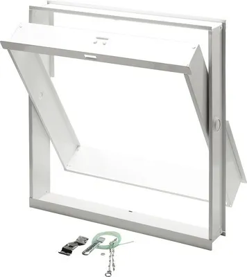 Produktbild von Lüftungsflügel Stahlblech weiß RAL 9016 für Glasbausteine 490 mm x 490 mm