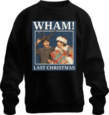 Produktbild von WHAM! LAST CHRISTMAS 80er Weihnachten Retro Popband Geschenk Uni Sweatshirt Pullover, Schwarz, L