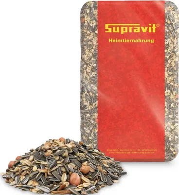 Produktbild von Supravit Winterfutter 25kg | Energiereiches Winter Streufutter für Wildvögel mit Sonnenblumenkernen, Erdnüssen, Hanfsamen, Rosinen & mehr