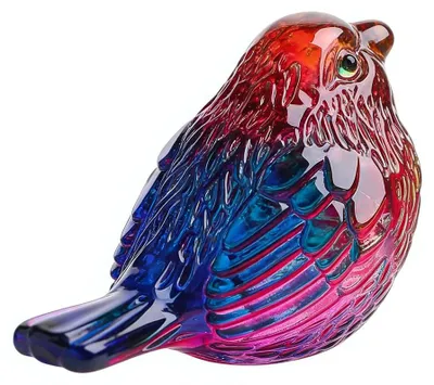 Kristall-Vogelfigur, bunt, handgefertigt, 7,9 cm, 95 g