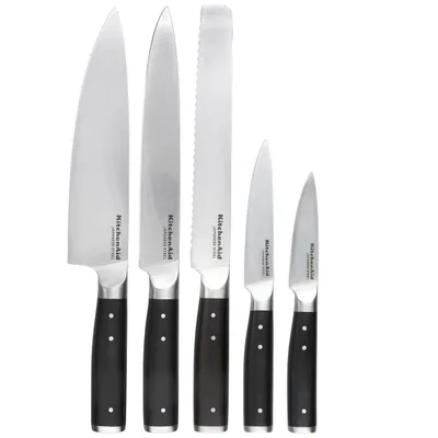 Produktbild von Kitchenaid classic 6-teiliges Messerset mit Block, sharp high-carbon japanese steel kitchen knives und birch holder