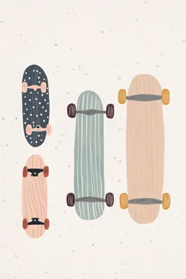 Obrázek produktu pro Plakát 20x30cm Vzory pro děti, chlapce do pokoje - Skateboardy