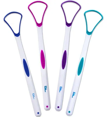 Immagine prodotto di Raschietto per lingua - Testina morbida in silicone - Set da 4 pezzi