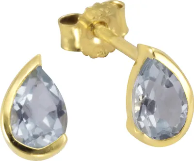 Produktbild von Damen Ohrstecker 333 Gold mit Blautopas