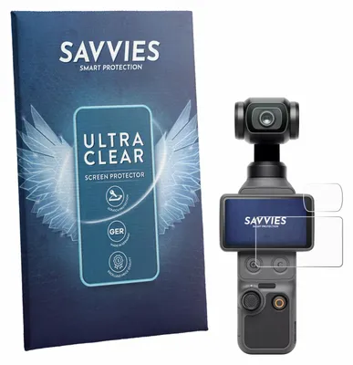 Produktbild von 18x Für DJI Osmo Pocket 4 (Display + Linse) Schutzfolie Savvies Displayschutz Display Schutz Folie Klar Transparent