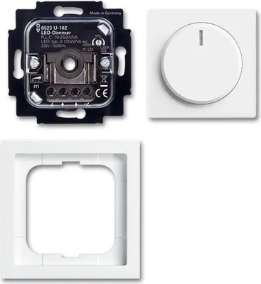 Zdjęcie produktu dla Ściemniacz obrotowy LED Busch-Jaeger, kompletny zestaw 2CKA006512A0350 6523 UJ-84-102