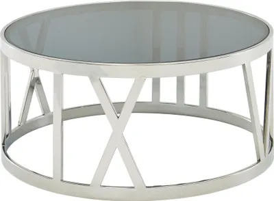 Produktbild von FineBuy Couchtisch Schwarz Glas Metall 60x60x30 cm Sofatisch Design Wohnzimmertisch Rund Kleiner Kaffeetisch Beistelltisch Anstelltisch Wohnzimmer